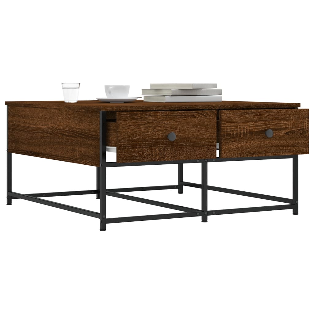 Couchtisch Braun Eichen-Optik 80x80x40 cm Holzwerkstoff - Pazzar.ch