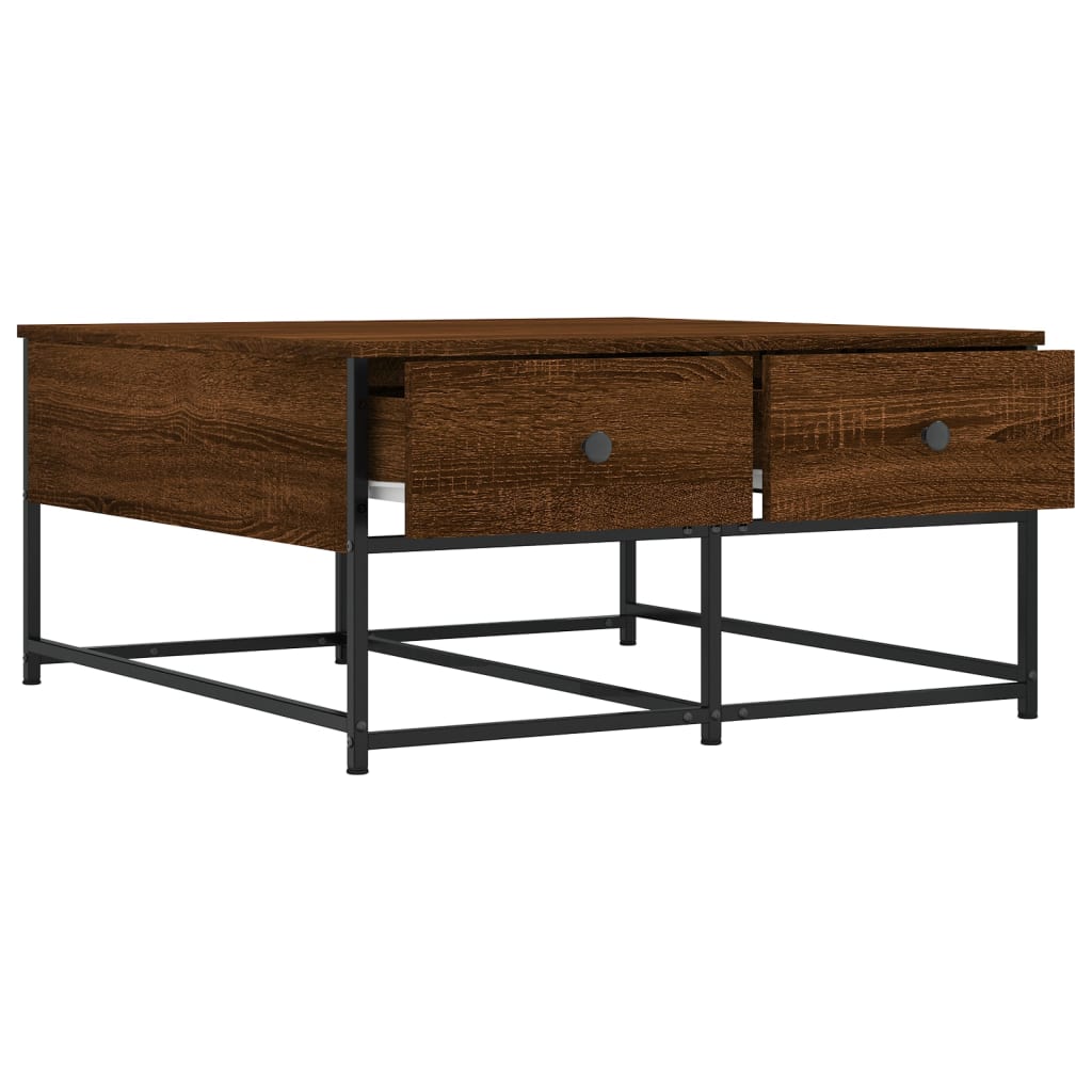 Couchtisch Braun Eichen-Optik 80x80x40 cm Holzwerkstoff - Pazzar.ch