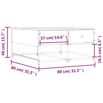 Couchtisch Braun Eichen-Optik 80x80x40 cm Holzwerkstoff - Pazzar.ch