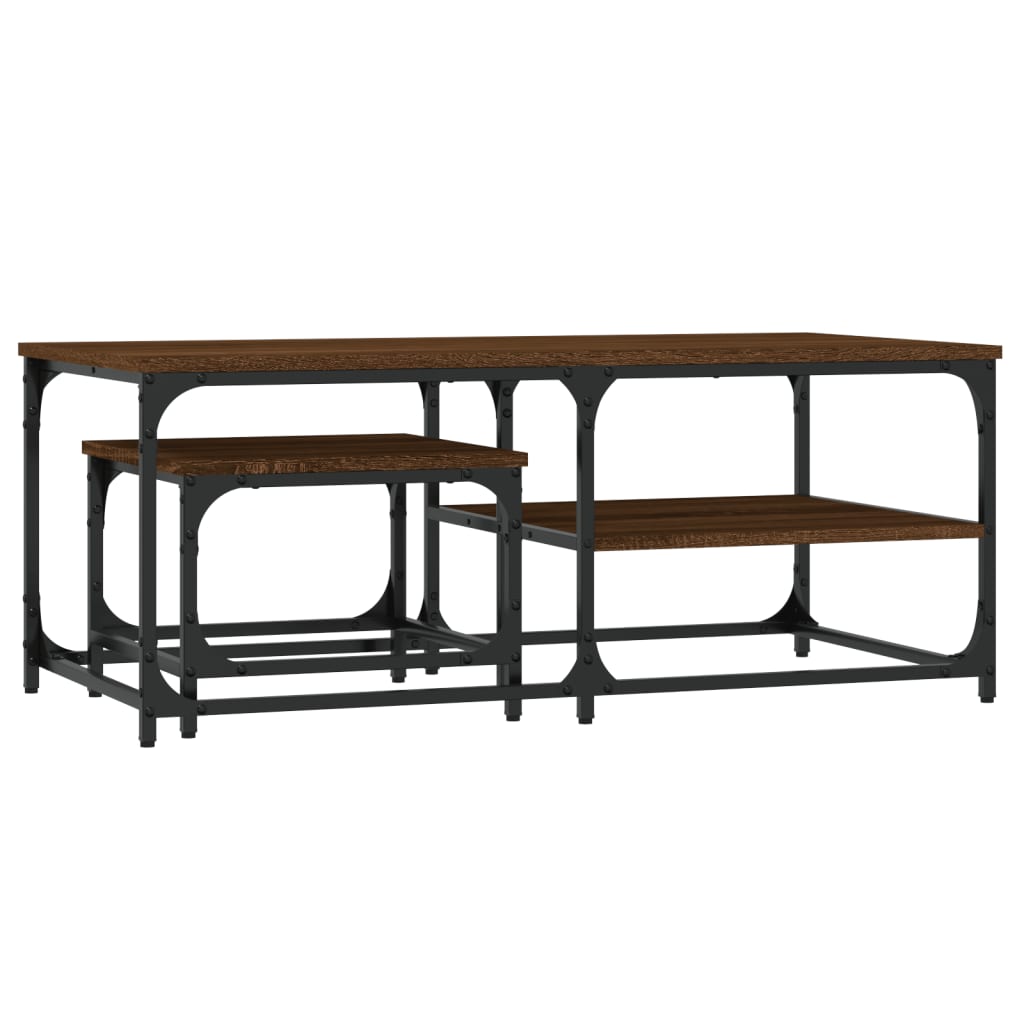 Satztische 2 Stk. Braun Eichen-Optik Holzwerkstoff - Pazzar.ch