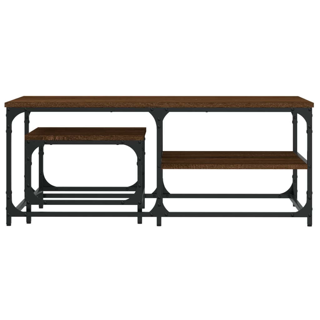 Satztische 2 Stk. Braun Eichen-Optik Holzwerkstoff - Pazzar.ch