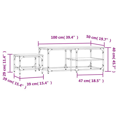Satztische 2 Stk. Braun Eichen-Optik Holzwerkstoff - Pazzar.ch