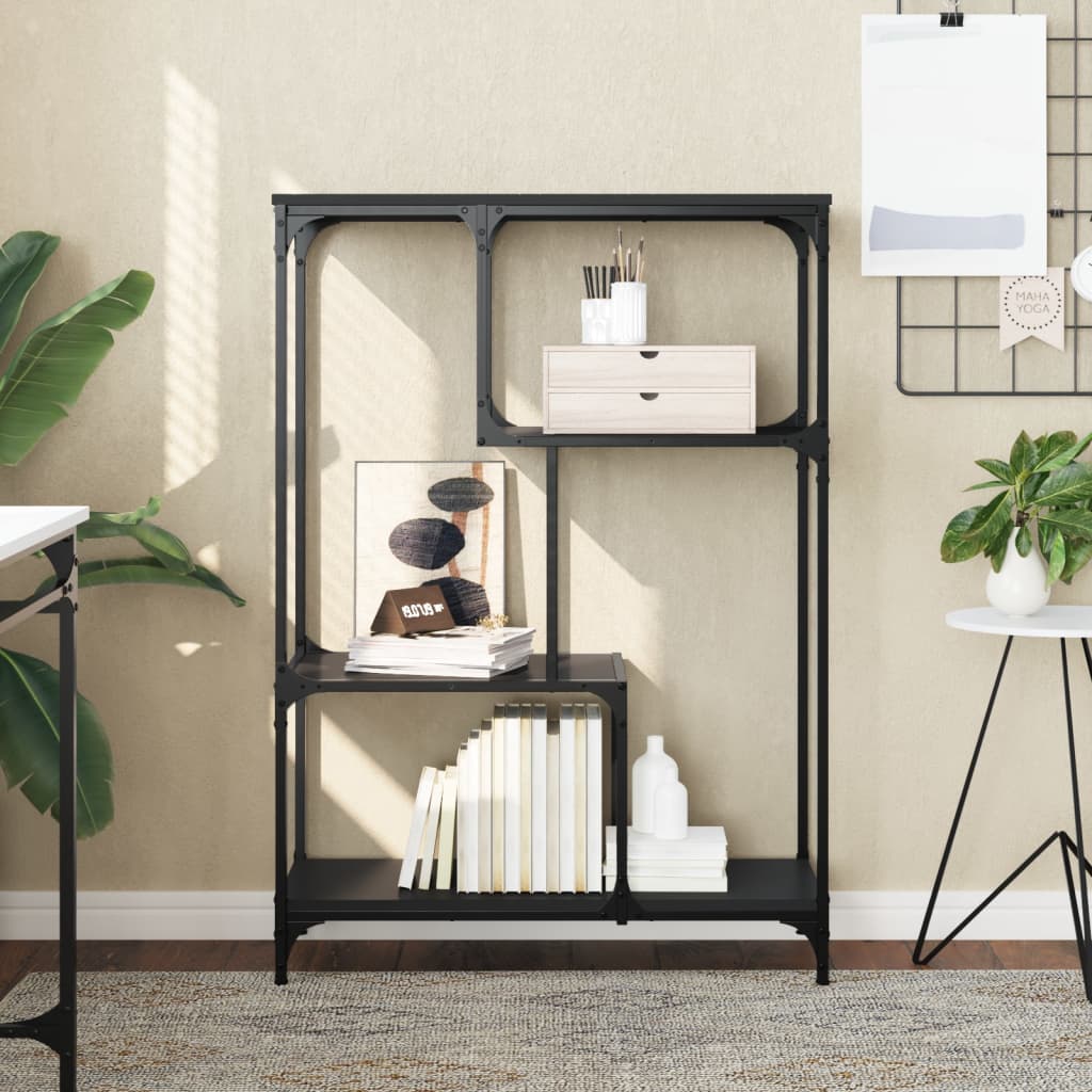 Bücherregal Schwarz 81x36x115 cm Holzwerkstoff und Stahl - Pazzar.ch