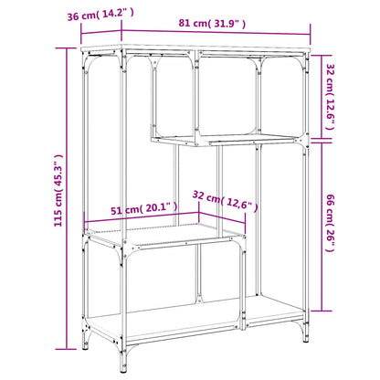 Bücherregal Räuchereiche 81x36x115 cm Holzwerkstoff und Stahl - Pazzar.ch