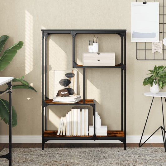 Bücherregal Räuchereiche 81x36x115 cm Holzwerkstoff und Stahl - Pazzar.ch