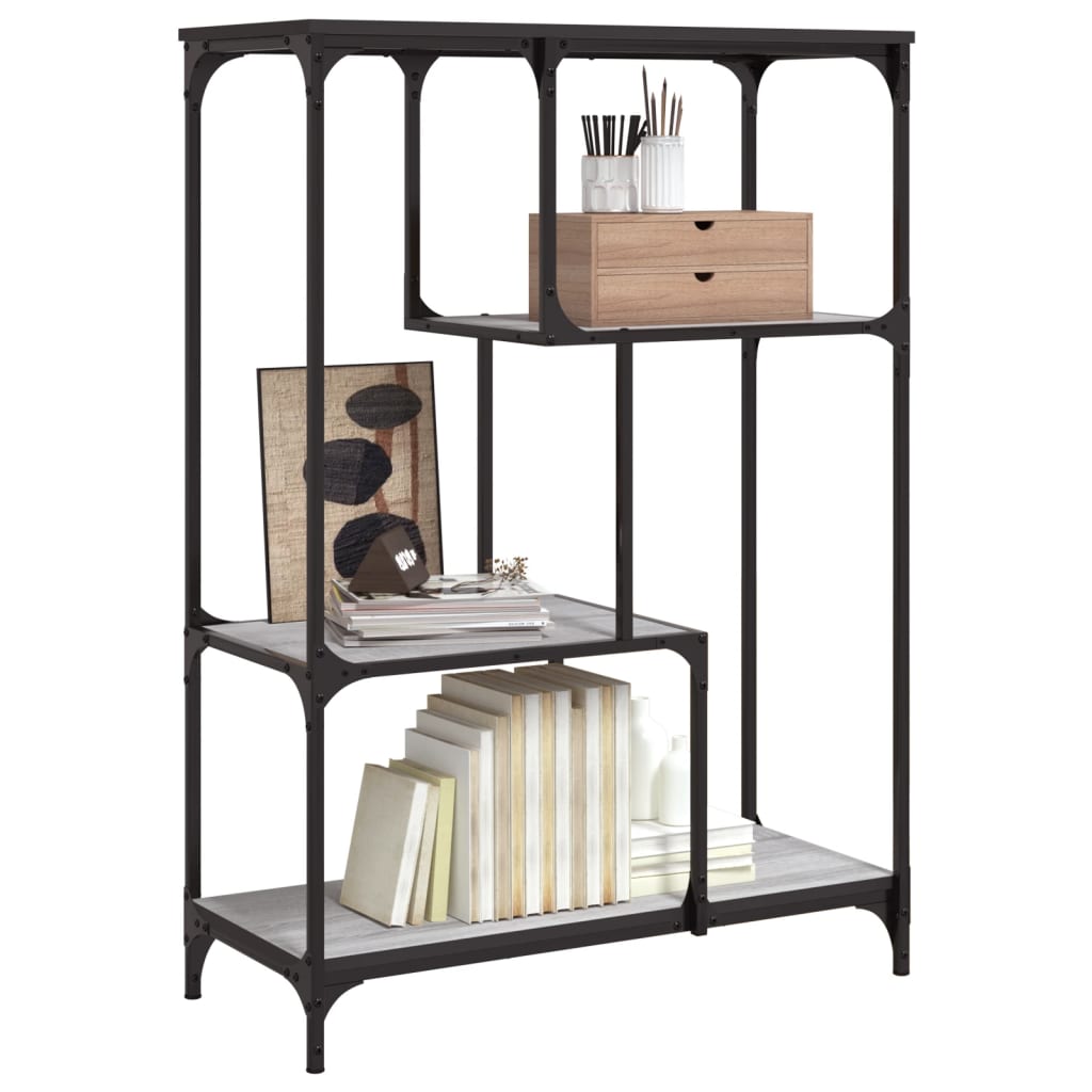 Bücherregal Grau Sonoma 81x36x115 cm Holzwerkstoff und Stahl - Pazzar.ch
