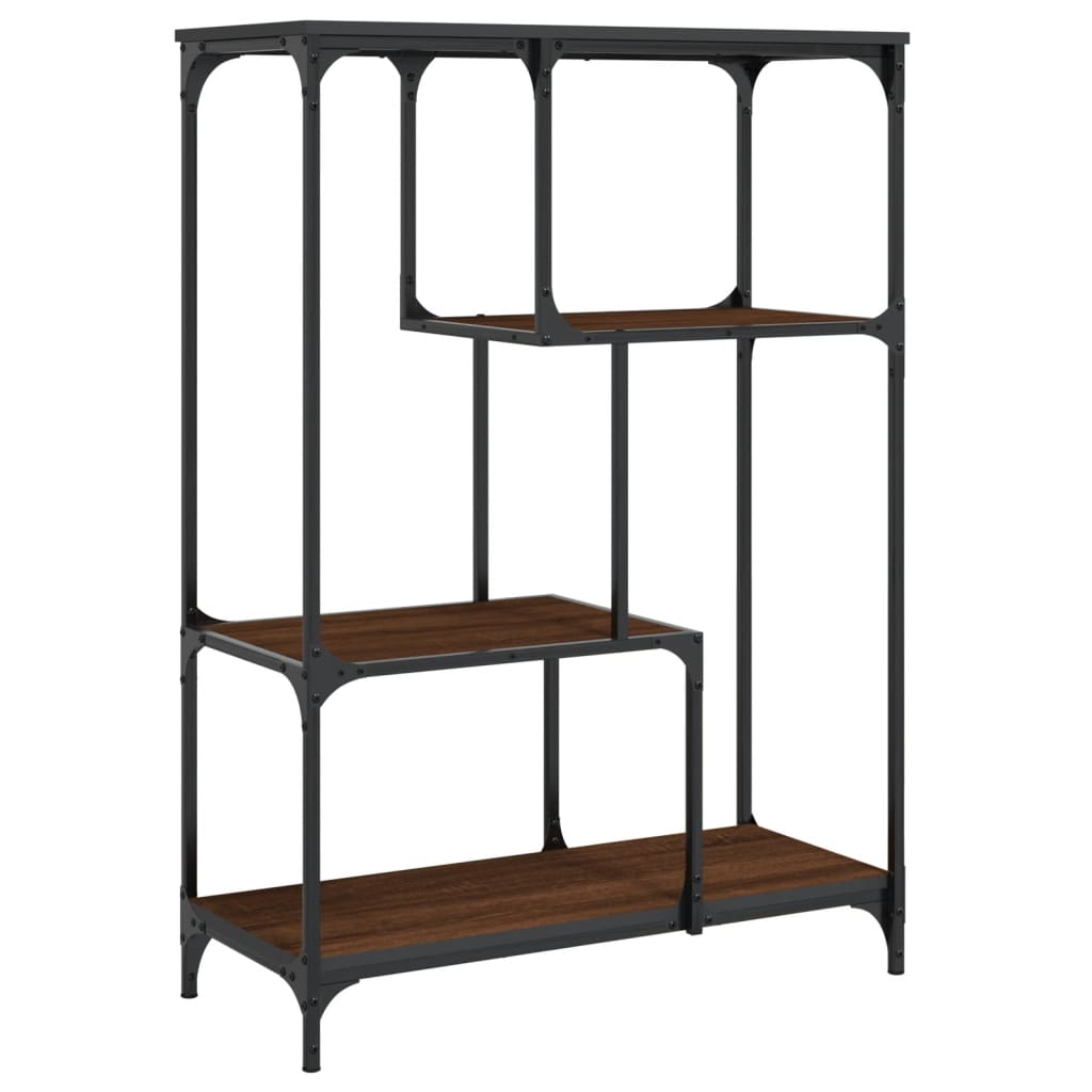 Bücherregal Braun Eiche 81x36x115 cm Holzwerkstoff und Stahl - Pazzar.ch