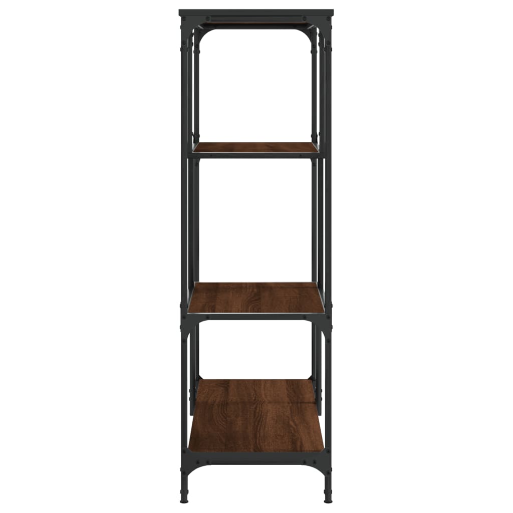 Bücherregal Braun Eiche 81x36x115 cm Holzwerkstoff und Stahl - Pazzar.ch