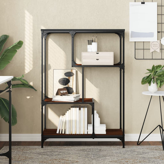Bücherregal Braun Eiche 81x36x115 cm Holzwerkstoff und Stahl - Pazzar.ch