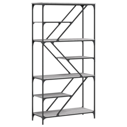Bücherregal Grau Sonoma 91x36x176 cm Holzwerkstoff und Stahl - Pazzar.ch