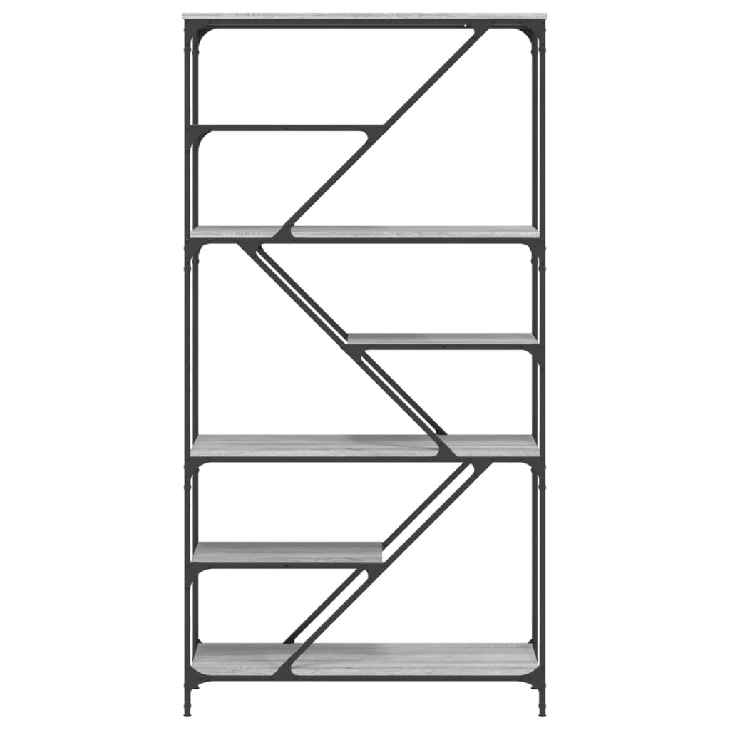 Bücherregal Grau Sonoma 91x36x176 cm Holzwerkstoff und Stahl - Pazzar.ch