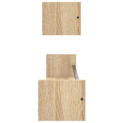 Wandregale mit Stangen 2 Stk. Sonoma-Eiche 80x16x14 cm - Pazzar.ch