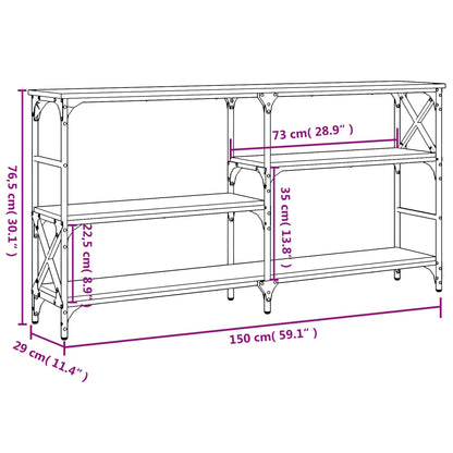 Konsolentisch Grau Sonoma 150x29x76,5 cm Holzwerkstoff - Pazzar.ch