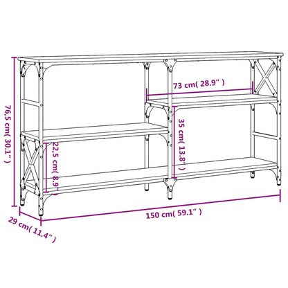 Konsolentisch Braun Eichen-Optik 150x29x76,5 cm Holzwerkstoff - Pazzar.ch