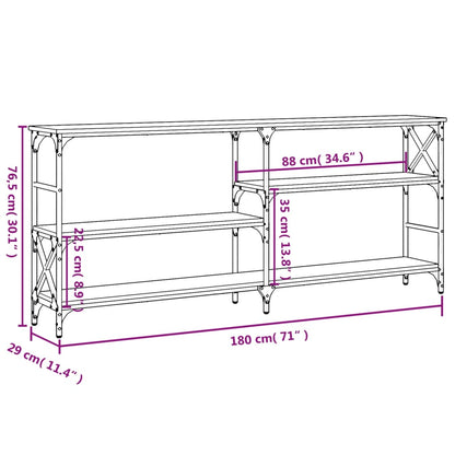 Konsolentisch Grau Sonoma 180x29x76,5 cm Holzwerkstoff - Pazzar.ch