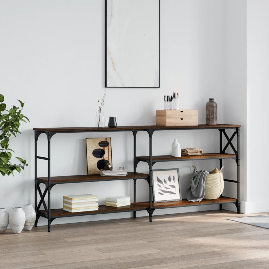 Konsolentisch Braun Eichen-Optik 180x29x76,5 cm Holzwerkstoff - Pazzar.ch