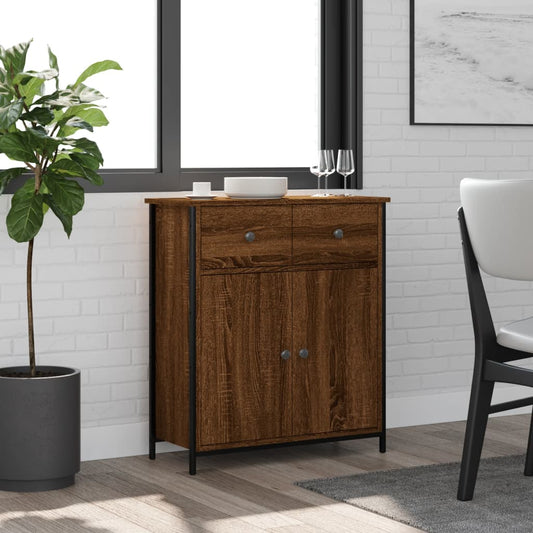 Sideboard Braun Eichen-Optik 70x30x80 cm Holzwerkstoff - Pazzar.ch