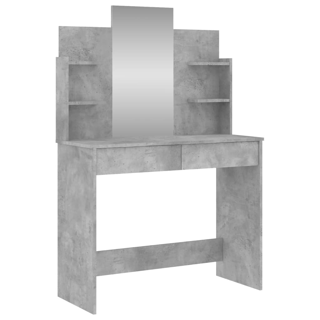 Schminktisch mit Spiegel Betongrau 96x39x142 cm - Pazzar.ch
