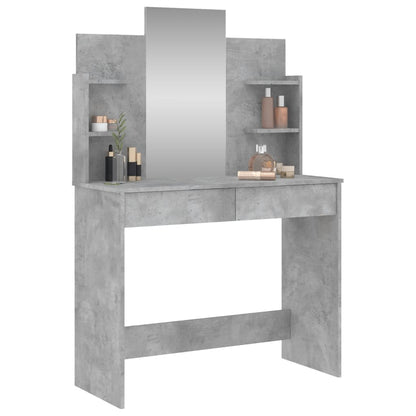 Schminktisch mit Spiegel Betongrau 96x39x142 cm - Pazzar.ch
