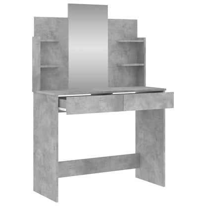 Schminktisch mit Spiegel Betongrau 96x39x142 cm - Pazzar.ch