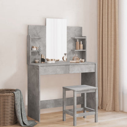 Schminktisch mit Spiegel Betongrau 96x39x142 cm - Pazzar.ch