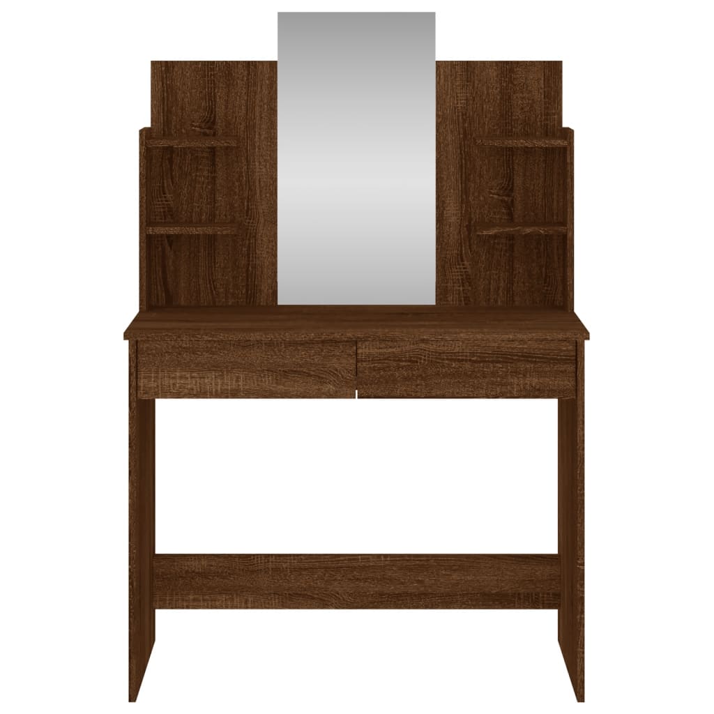 Schminktisch mit Spiegel Braun Eichen-Optik 96x39x142 cm - Pazzar.ch