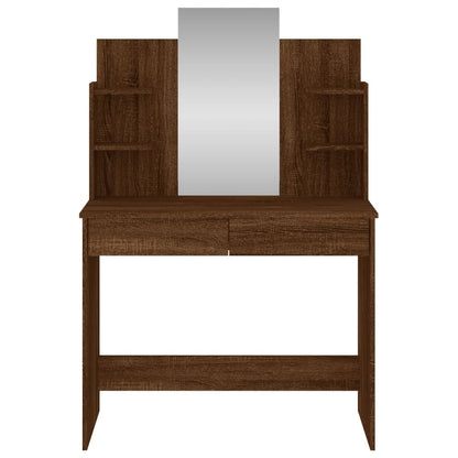 Schminktisch mit Spiegel Braun Eichen-Optik 96x39x142 cm - Pazzar.ch