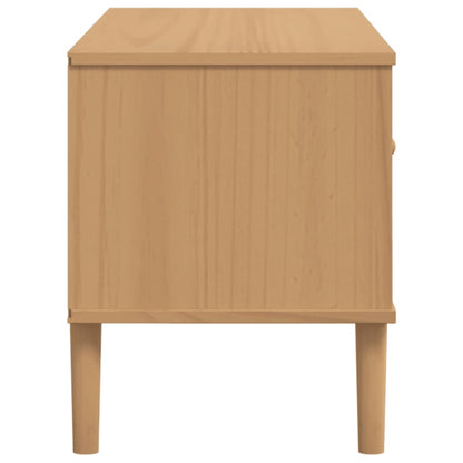 TV-Schrank SENJA Rattan-Optik Braun 106x40x49 cm Kiefernholz - Pazzar.ch