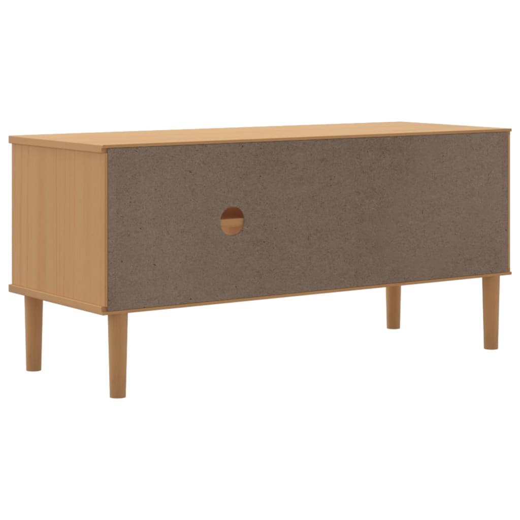 TV-Schrank SENJA Rattan-Optik Braun 106x40x49 cm Kiefernholz - Pazzar.ch