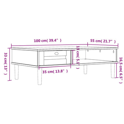 Couchtisch SENJA Rattan-Optik Weiß 100x55x33 cm Kiefernholz - Pazzar.ch