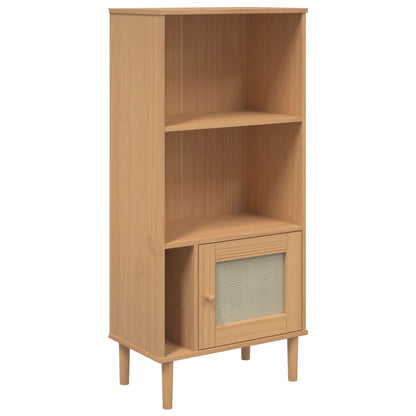 Bücherschrank SENJA Rattan-Look Braun 60x35x130 cm Kiefernholz - Pazzar.ch