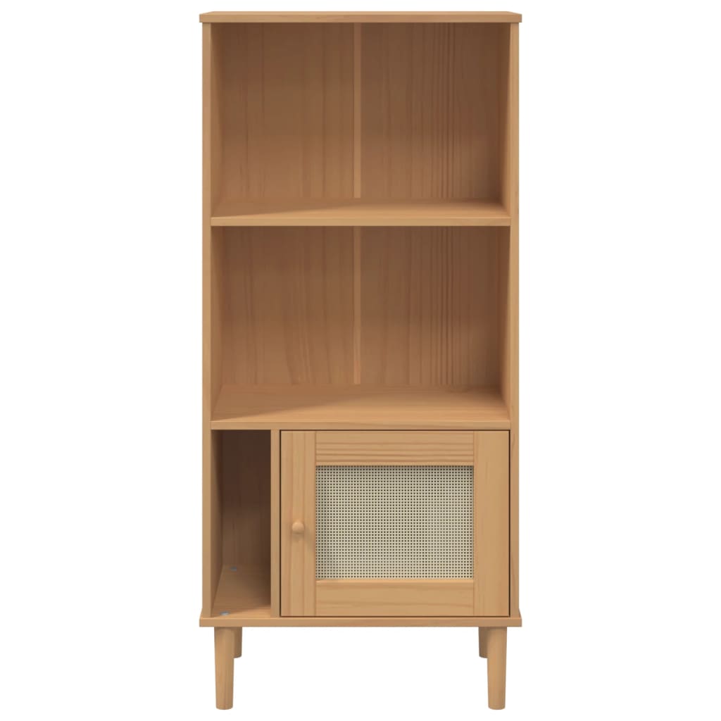 Bücherschrank SENJA Rattan-Look Braun 60x35x130 cm Kiefernholz - Pazzar.ch