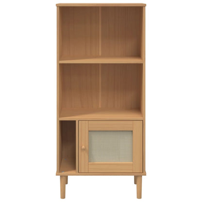 Bücherschrank SENJA Rattan-Look Braun 60x35x130 cm Kiefernholz - Pazzar.ch