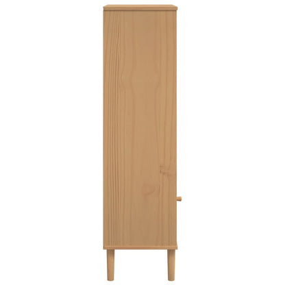 Bücherschrank SENJA Rattan-Look Braun 60x35x130 cm Kiefernholz - Pazzar.ch