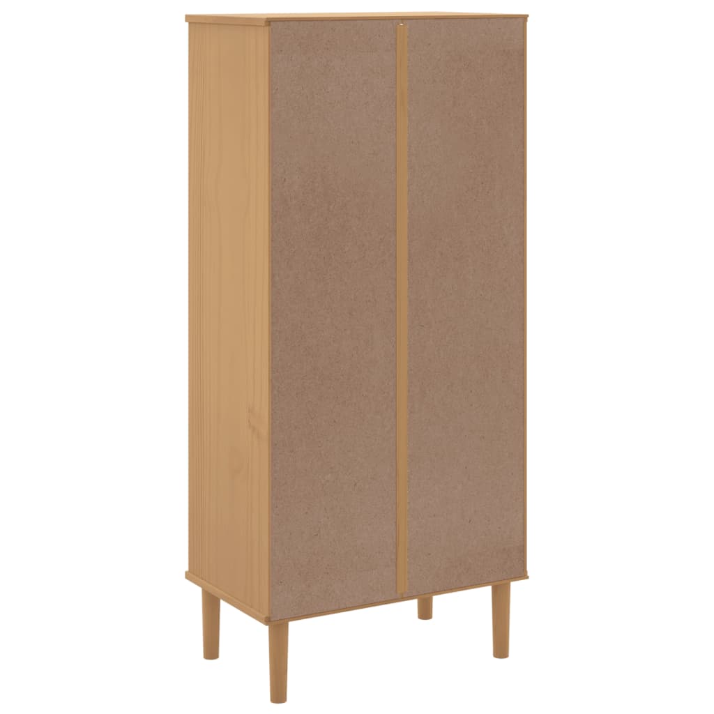 Bücherschrank SENJA Rattan-Look Braun 60x35x130 cm Kiefernholz - Pazzar.ch