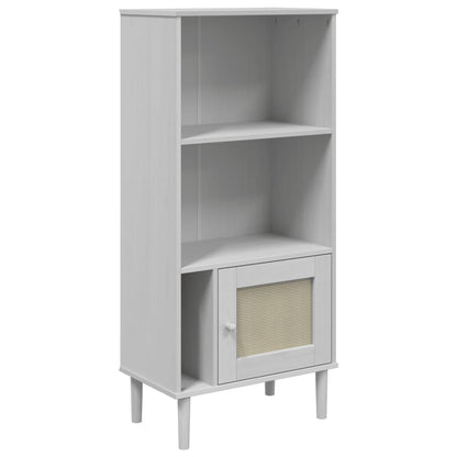 Bücherschrank SENJA Rattan-Look Weiß 60x35x130 cm Kiefernholz - Pazzar.ch