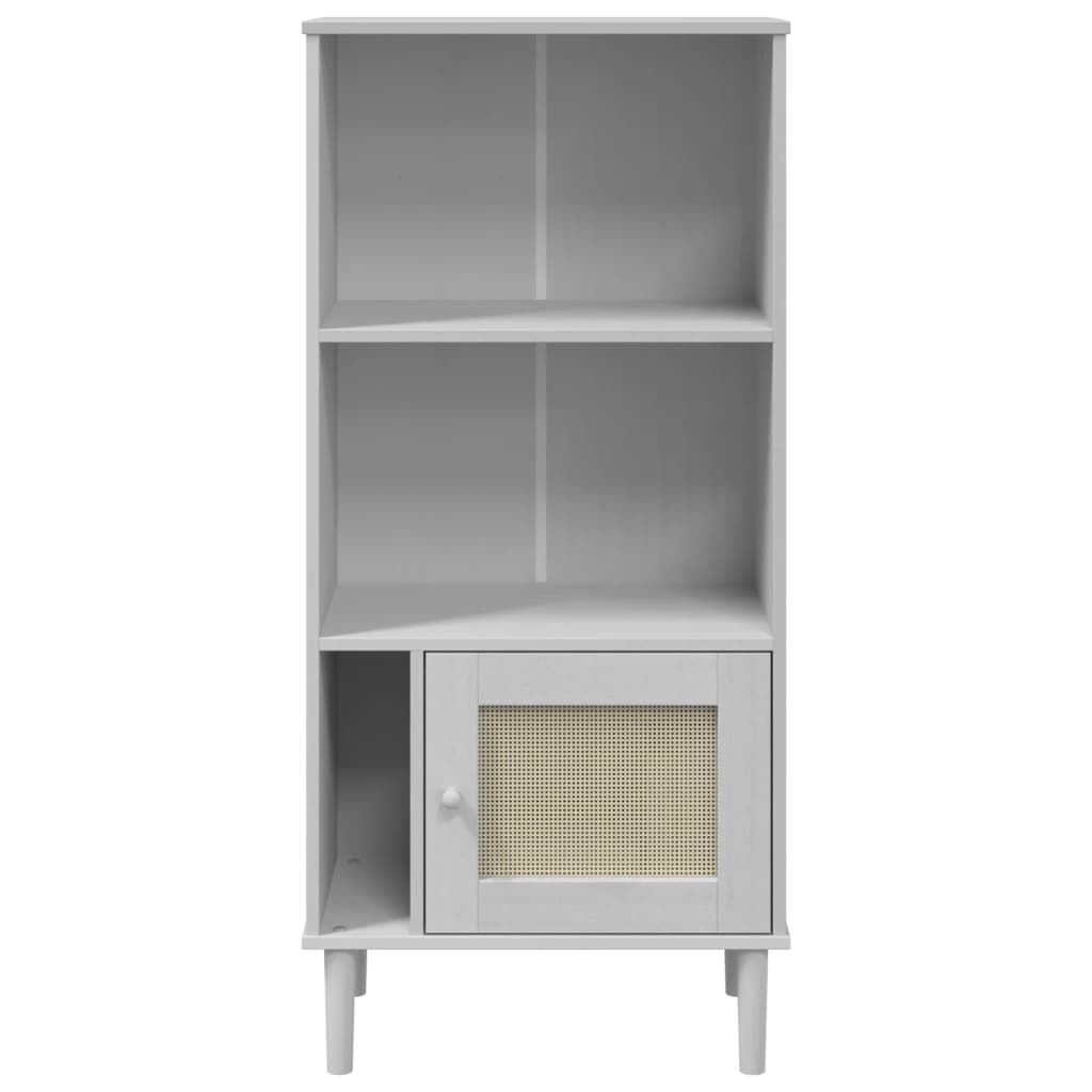 Bücherschrank SENJA Rattan-Look Weiß 60x35x130 cm Kiefernholz - Pazzar.ch