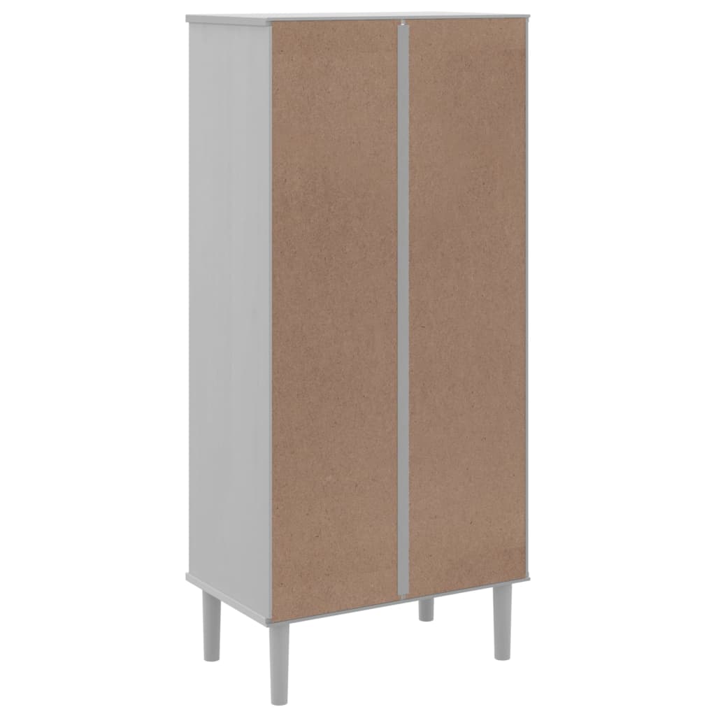 Bücherschrank SENJA Rattan-Look Weiß 60x35x130 cm Kiefernholz - Pazzar.ch
