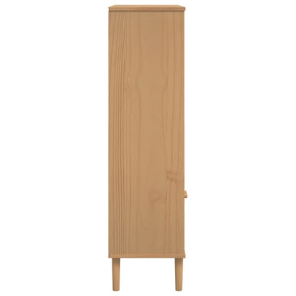 Bücherschrank SENJA Rattan-Look Braun 90x35x130 cm Kiefernholz - Pazzar.ch