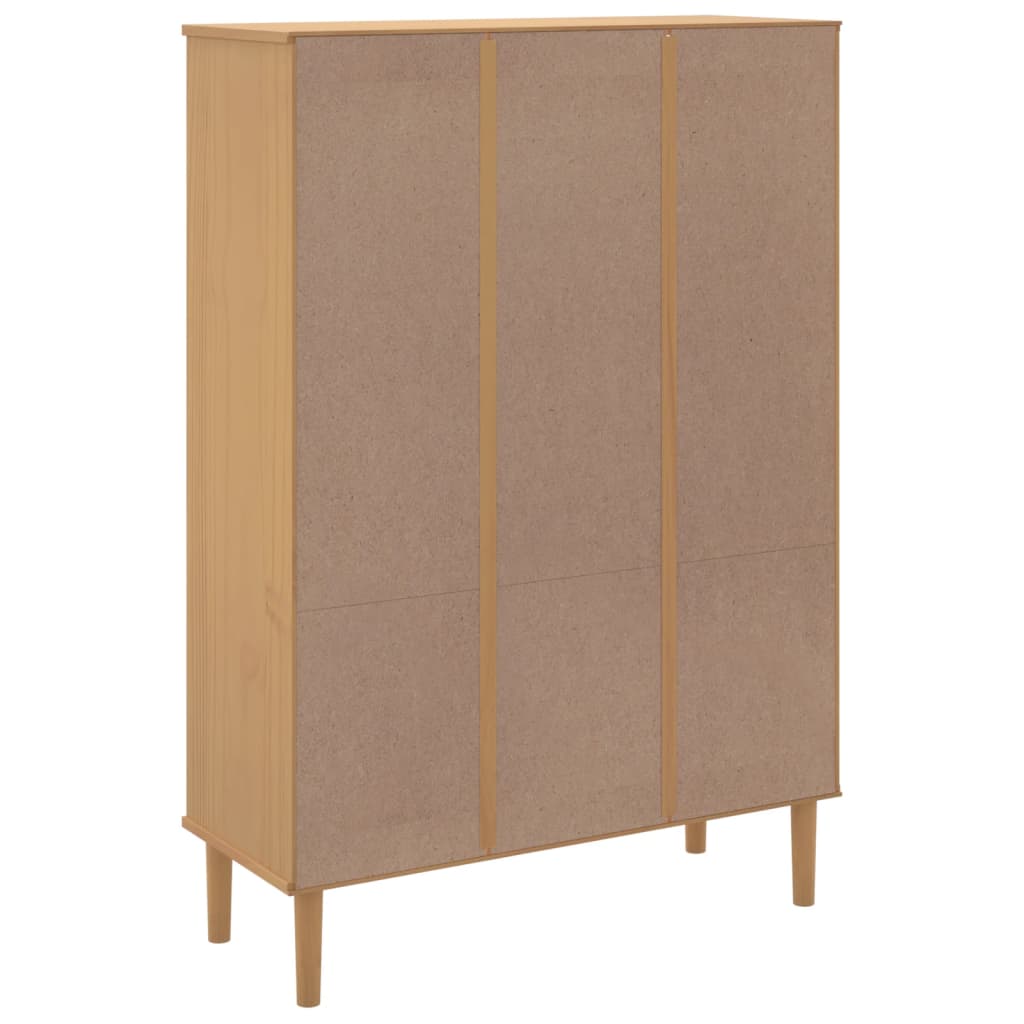 Bücherschrank SENJA Rattan-Look Braun 90x35x130 cm Kiefernholz - Pazzar.ch