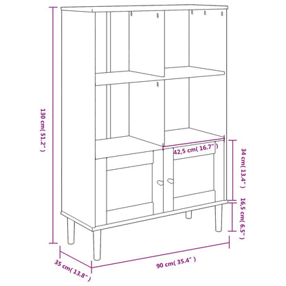 Bücherschrank SENJA Rattan-Look Braun 90x35x130 cm Kiefernholz - Pazzar.ch