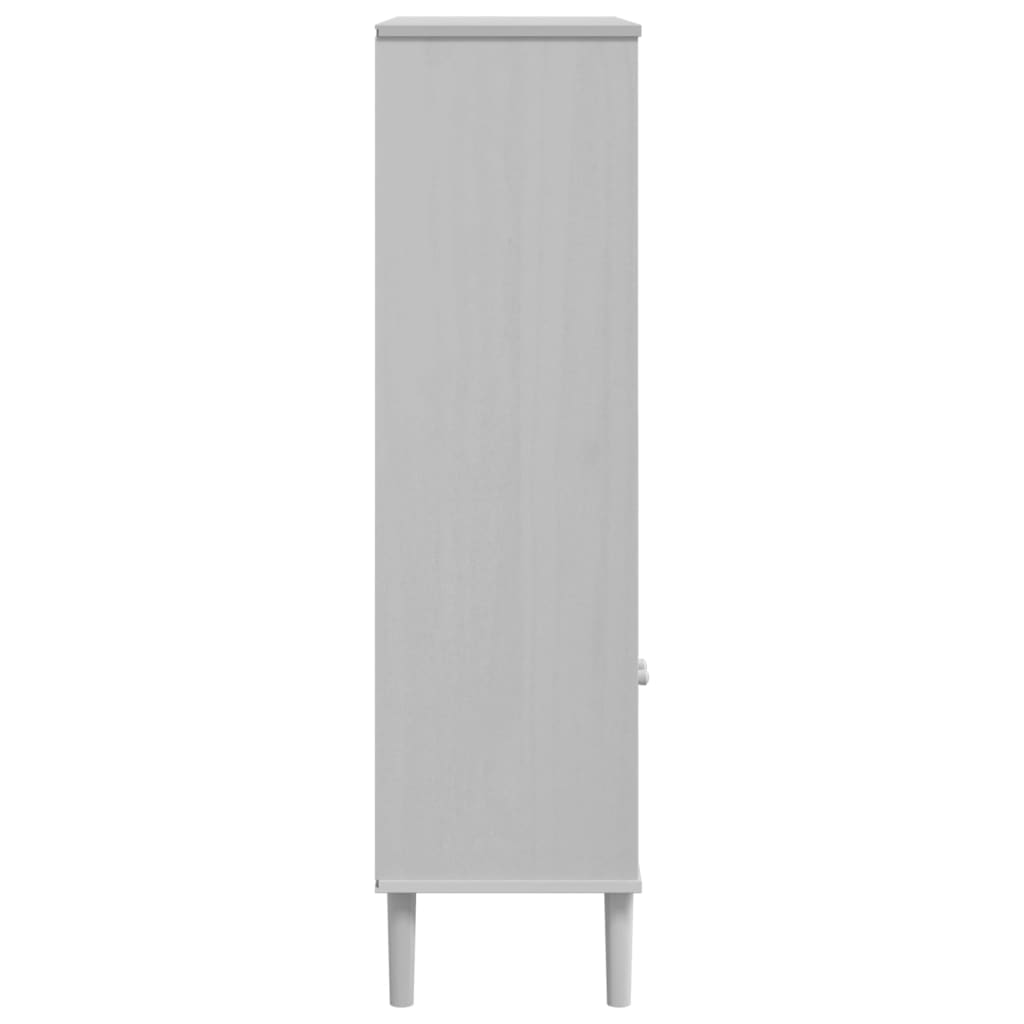 Bücherschrank SENJA Rattan-Look Weiß 90x35x130 cm Kiefernholz - Pazzar.ch