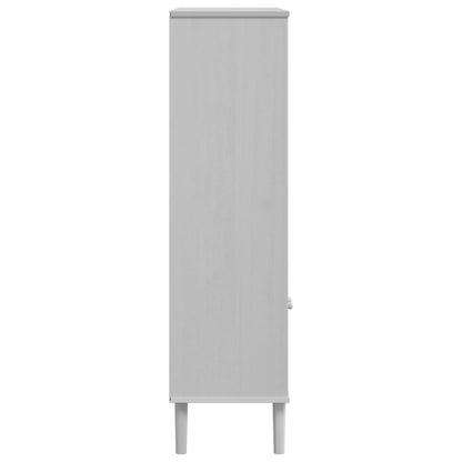 Bücherschrank SENJA Rattan-Look Weiß 90x35x130 cm Kiefernholz - Pazzar.ch