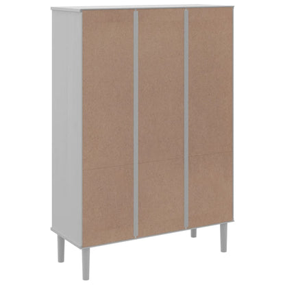Bücherschrank SENJA Rattan-Look Weiß 90x35x130 cm Kiefernholz - Pazzar.ch