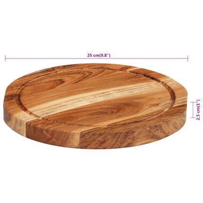 Schneidebrett Ø25x2,5 cm Massivholz Akazie - Pazzar.ch