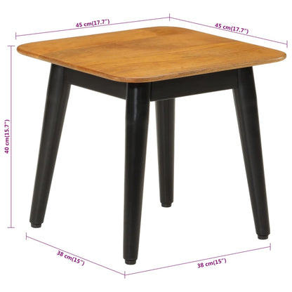 Couchtisch 45x45x40 cm Massivholz Mango und Eisen - Pazzar.ch