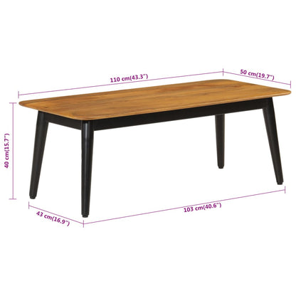 Couchtisch 110x50x40 cm Massivholz Mango und Eisen - Pazzar.ch