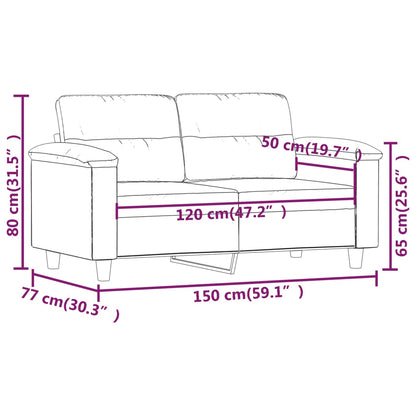 2-Sitzer-Sofa Creme 120 cm Mikrofasergewebe - Pazzar.ch