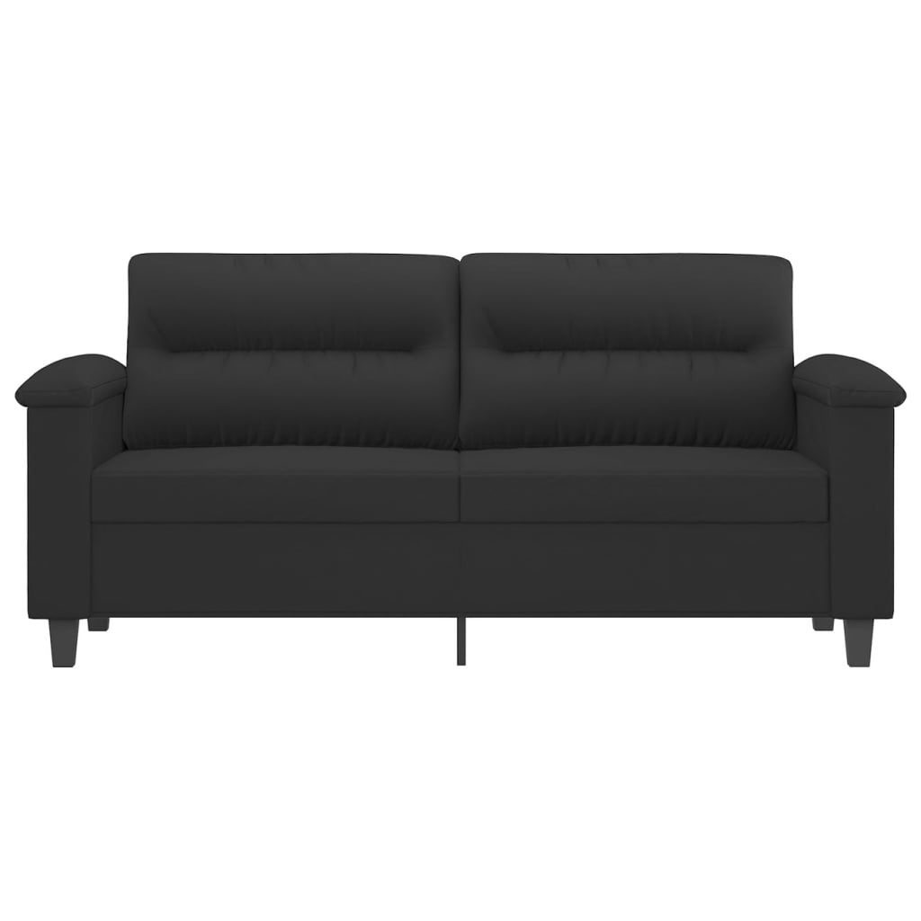 2-Sitzer-Sofa Schwarz 140 cm Mikrofasergewebe - Pazzar.ch