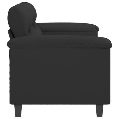 2-Sitzer-Sofa Schwarz 140 cm Mikrofasergewebe - Pazzar.ch